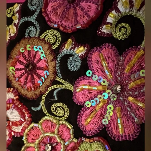 Vera Bradley beaded clutch bag w satin cover bag - Picture 4 of 6